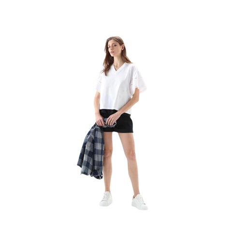 T-shirt Donna con maniche a palloncino Bianco WOOLRICH- Francavilla Moda